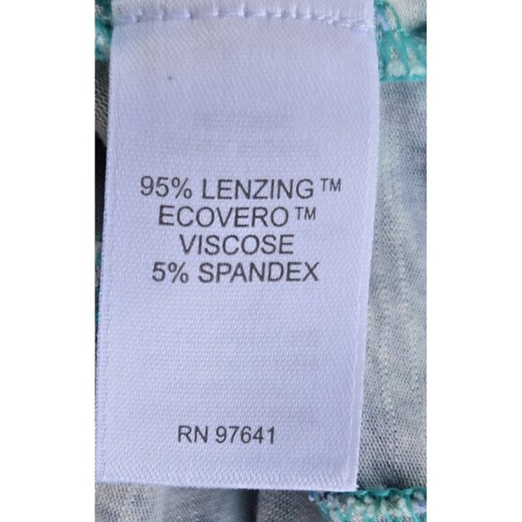 J Jill Fresh Teal Paisley Bottom Back Dress Size Large Viscose - Picture 10 of 16